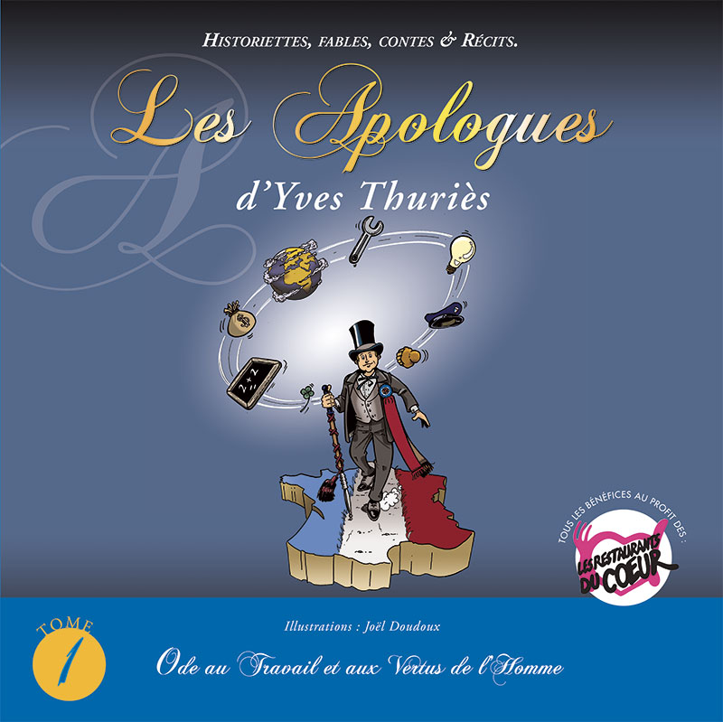 Couverture des apologues d'Yves Thuriès - illustrations Joël Doudoux graphiste-illustrateur montauban (82), Toulouse (31), albi (81) , auch (32), agen (47),  occitannie