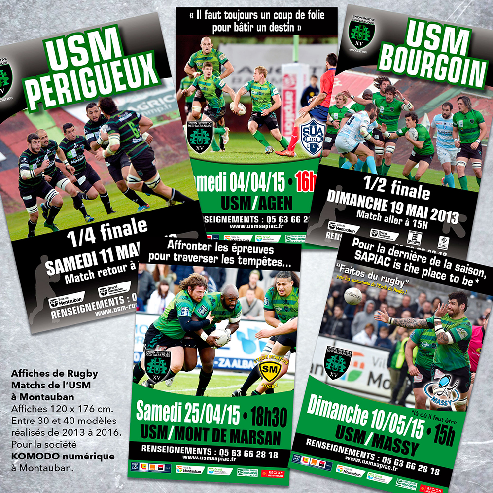 Rugby USM joel doudoux graphiste illustrateur montauban toulouse occitanie grands formats