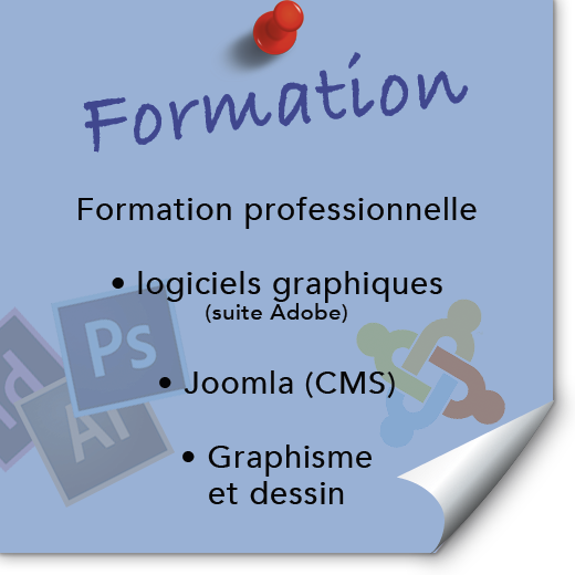 Formation professionnelles et personnalisees proposees par Joel doudoux graphiste illustrateur a montauban